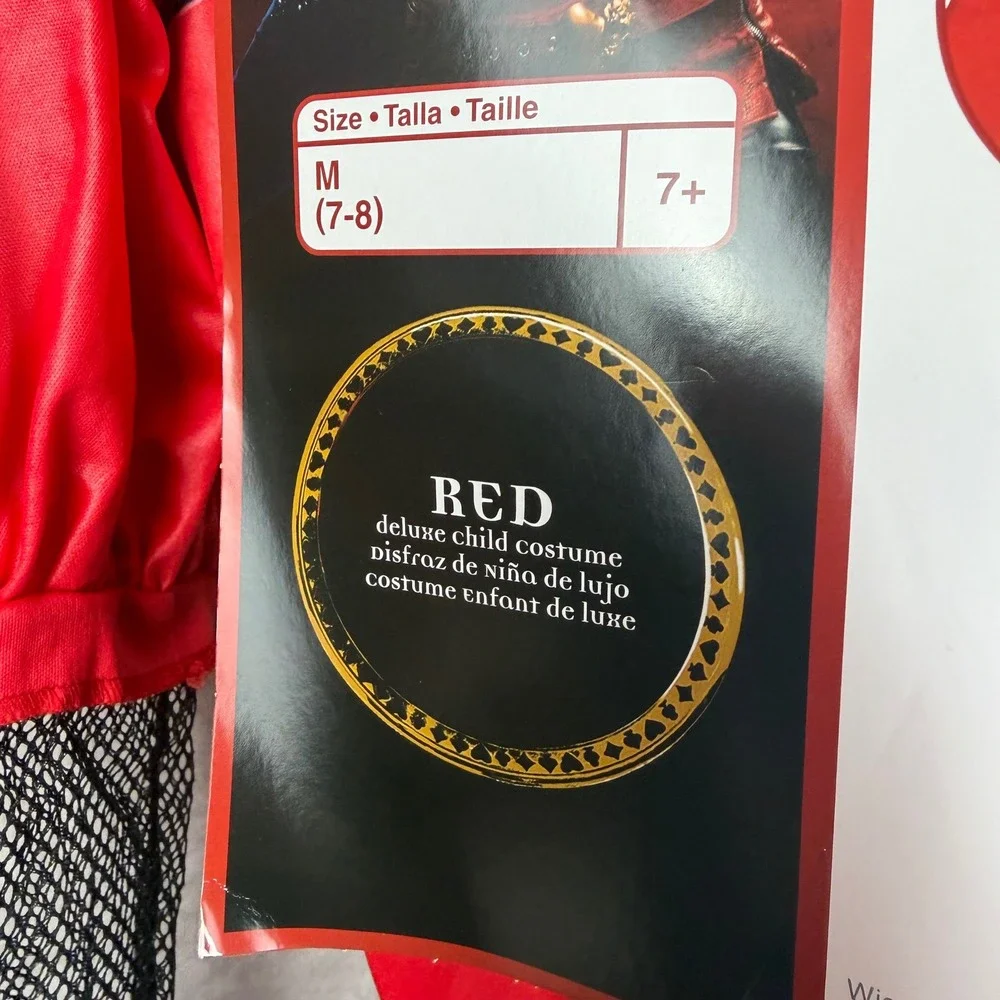 Disney Descendants Rise of Red Deluxe Costume Red Girl Med 7-8 Disguise 166099K